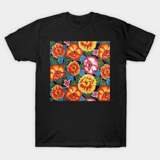 Mexican oilcloth oaxaca flowers T-Shirt